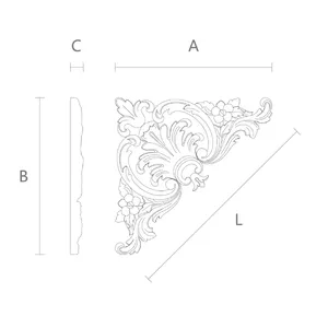 Classic Floral Acanthus Corner Onlay from oak